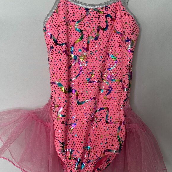 Pink Rainbow Sequin Leotard with Back Tutu - Picture 1 of 4